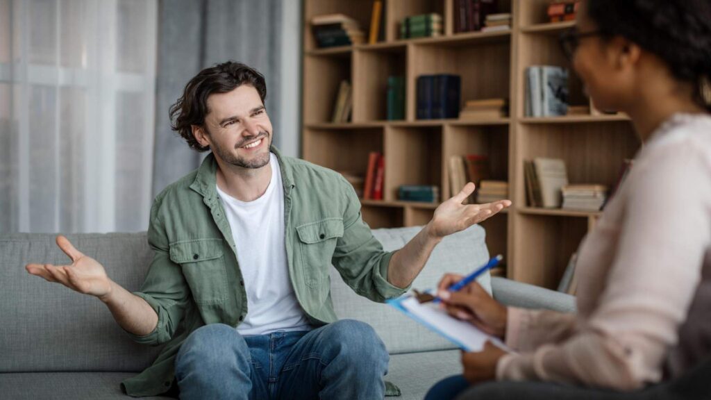 Man receiving individualized counseling as part of a Benzo Rehab in New Jersey treatment program