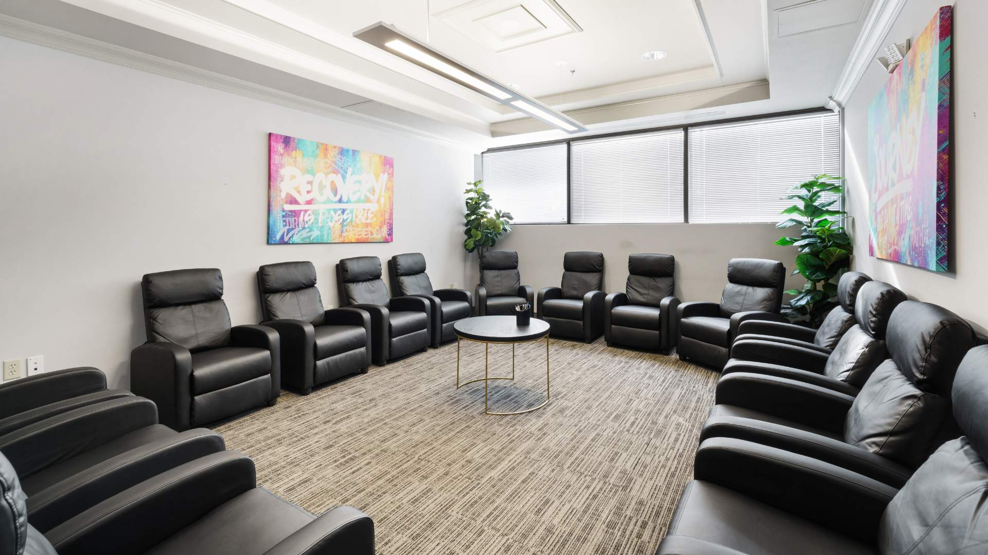 Clinic interior at a Drug Rehab in New Jersey featuring a clean, welcoming space with chairs for clients and visitors