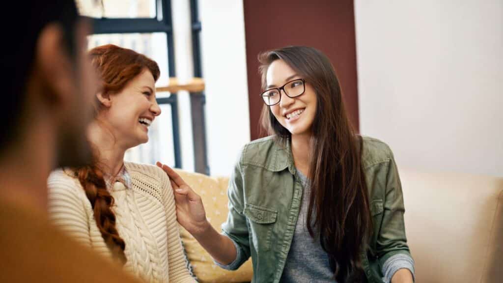 Woman receiving counseling at an outpatient drug rehab program supporting recovery and mental health