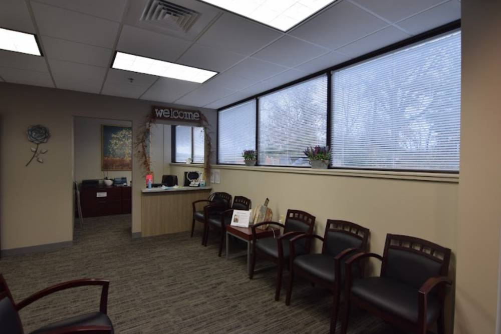 A welcoming clinic lobby designed for patients beginning Opioid Addiction Treatment in New Jersey, providing a safe space for healing.